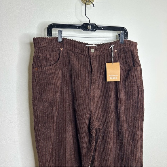 NWT Reformation 100% Organic Cotton Preston Baggy Straight Corduroy Pant 31 - Picture 4 of 14